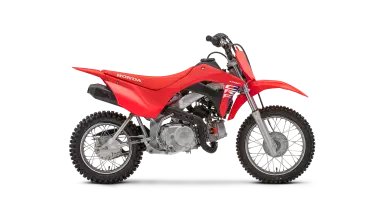Honda CRF110F kinder-offroadmotor model 2025, zijaanzicht rechts