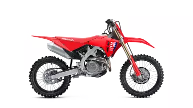 Honda CRF450R crossmotor in Extreme Red, zijaanzicht