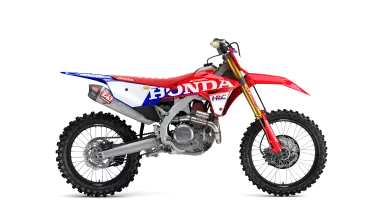 Honda CRF450R HRC Works Edition crossmotor model 2027, zijaanzicht rechts
