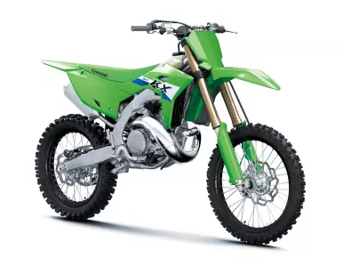 Kawasaki KX327 tweetakt crossmotor model 2027 in Lime Green