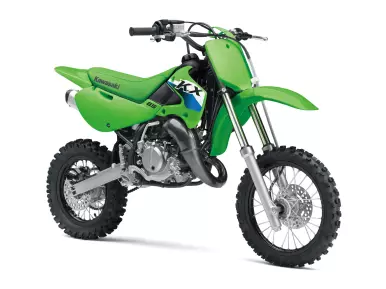 Kawasaki KX65 kindercrossmotor model 2027 in Lime Green