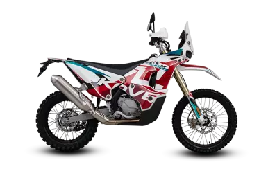 Kove 450 Rally rallymotor, zijaanzicht rechts