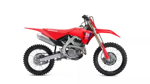 Honda CRF250R crossmotor in Extreme Red, zijaanzicht rechts
